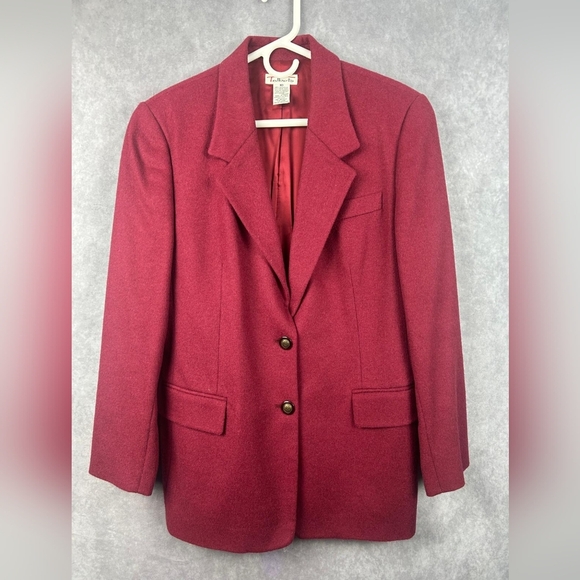 TALBOTS Burgundy Camel Hait Coat Blazer Woman Size 10 - Picture 1 of 9